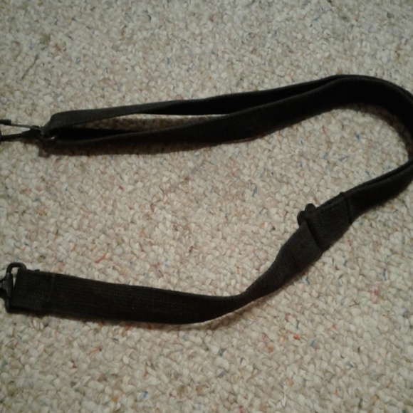 Unique black canvas/leather messenger bag NWOT - Picture 5 of 6